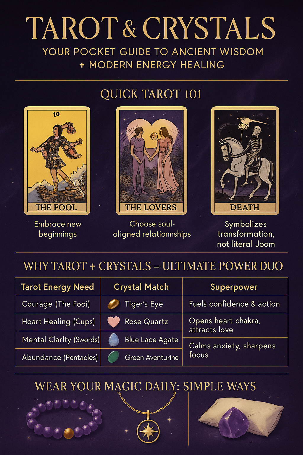 ✨ Tarot & Crystals: Your Ultimate Guide to Ancient Wisdom + Modern Energy Healing ✨