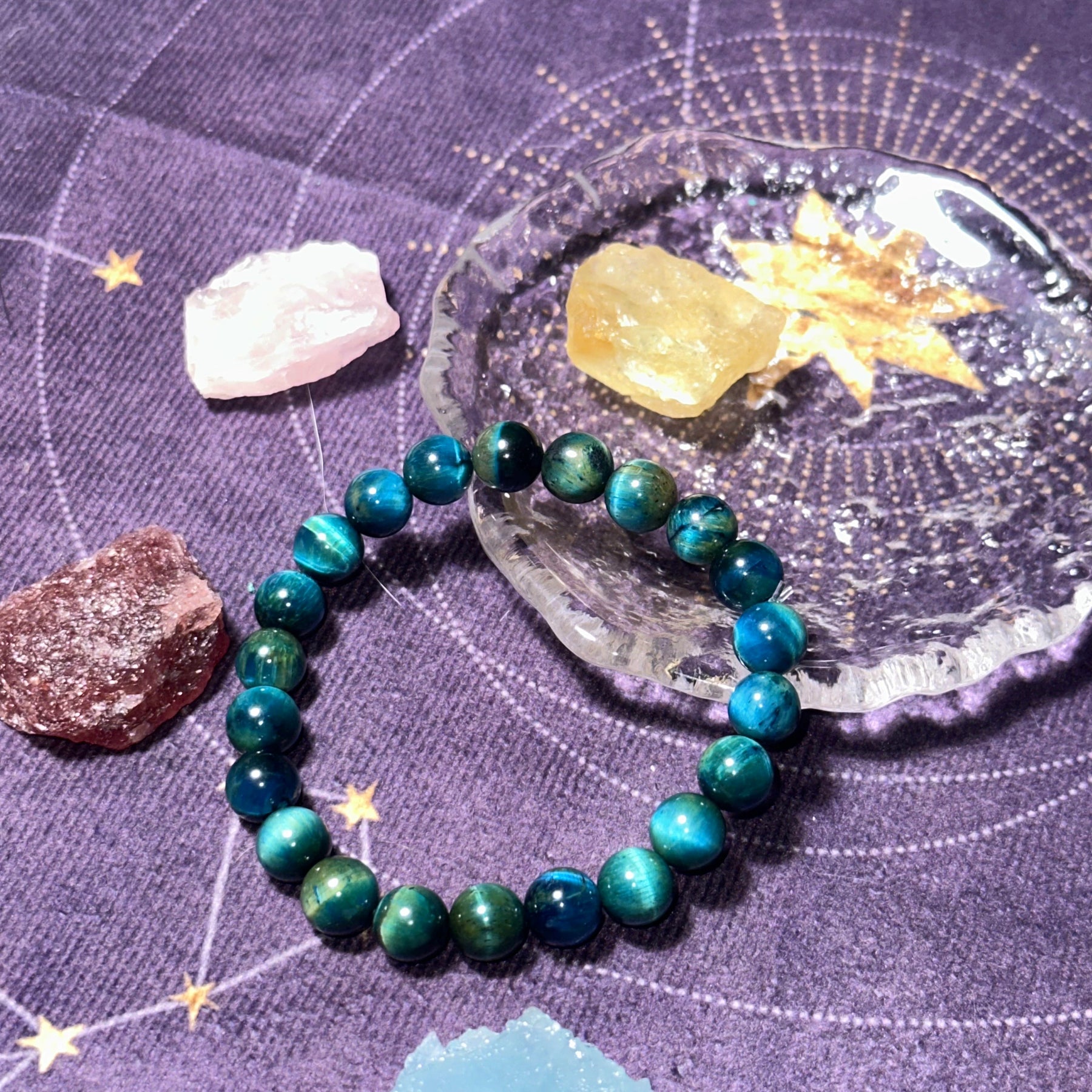 Deep Forest Stone Energy Bracelet | Handwoven Grounding Jewelry for Wealth & Emotional Balance