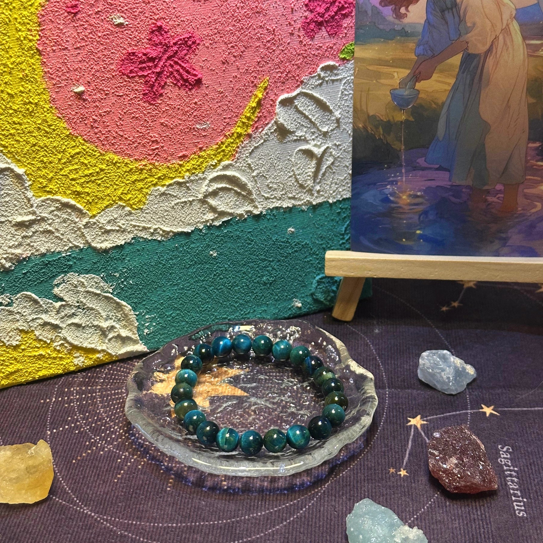 Deep Forest Stone Energy Bracelet | Handwoven Grounding Jewelry for Wealth & Emotional Balance