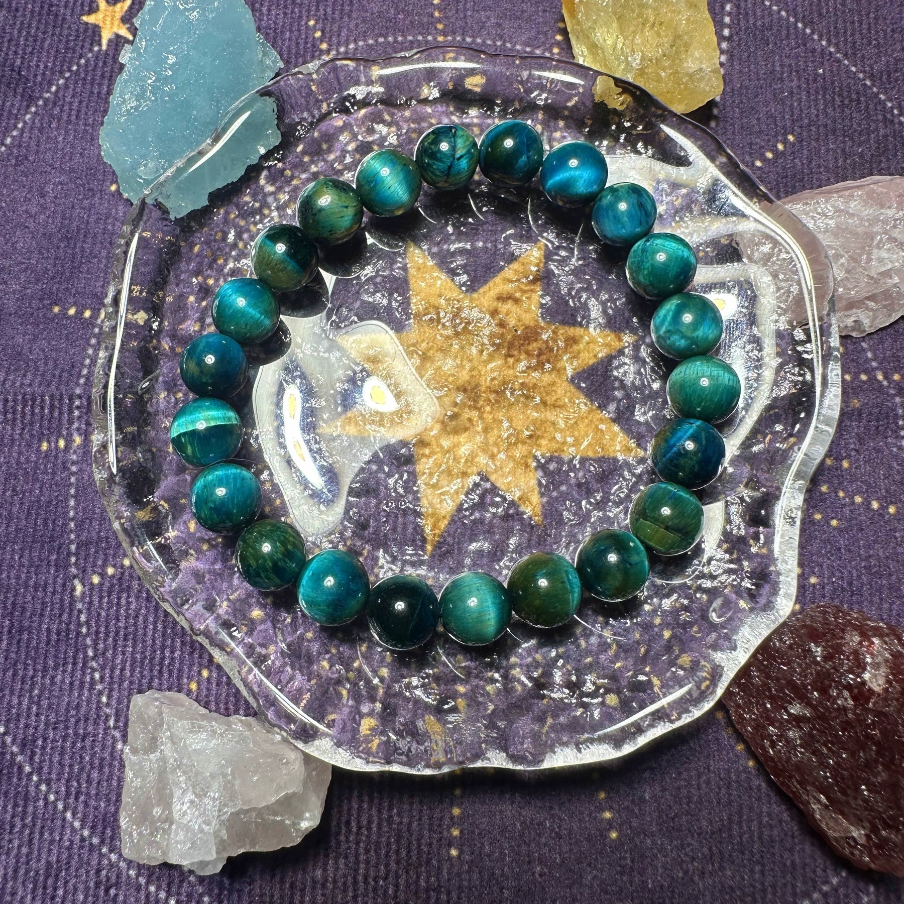Deep Forest Stone Energy Bracelet | Handwoven Grounding Jewelry for Wealth & Emotional Balance