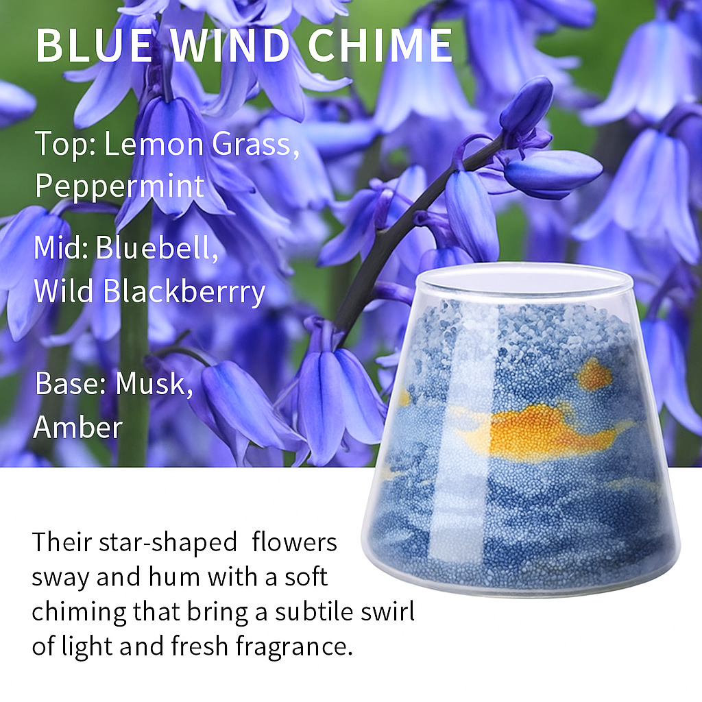 DIY Art Sand painting Scented Candle Set | 2 random crystals included | Blue Wind Chime/Hilton/Shangri-La multi-scented options available
